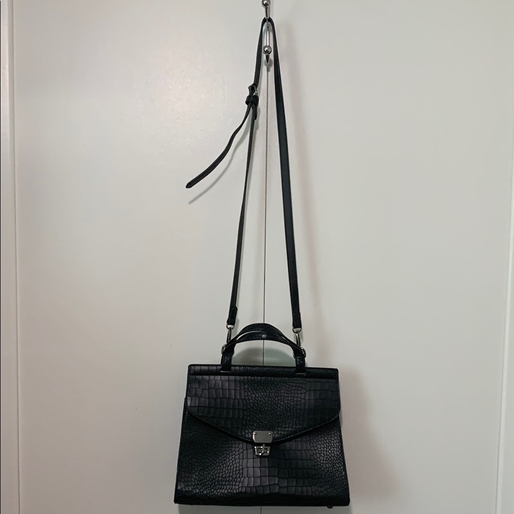 Versace 19V69 Abbigliamento Sportivo SRL Faux Crocodile Black Handbag Crossbody